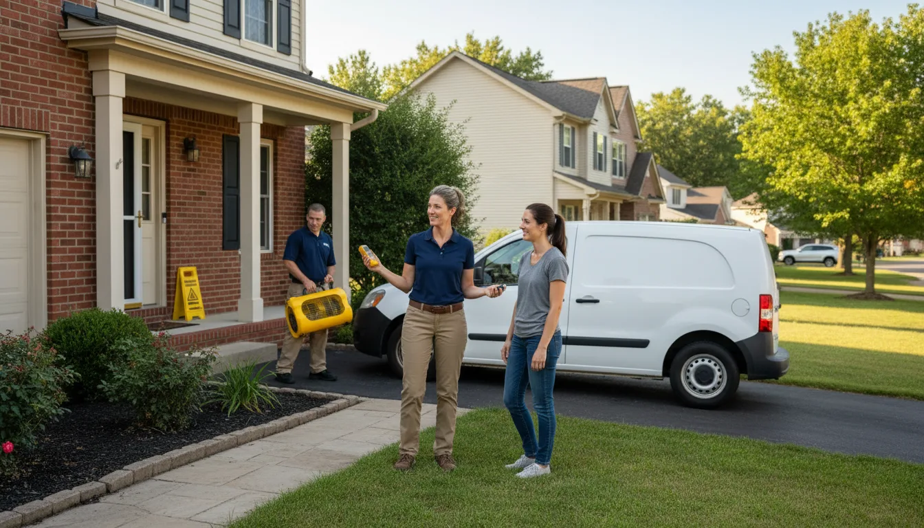 Residential water damage restoration in Bradley, IL